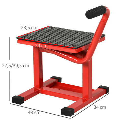 Rootz Motorcycle Lift – Motorbike Jack – Motorcycle Lifter – Heavy-Duty & Adjustable – 150kg Capacity – 27.5/39.5cm Height – 48x34x43cm – Red