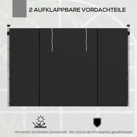 Rootz 2 Piece Side Walls for Gazebo - Side Tarpaulins - Replacement Walls - Oxford Fabric - Easy Access - 295cm x 195cm