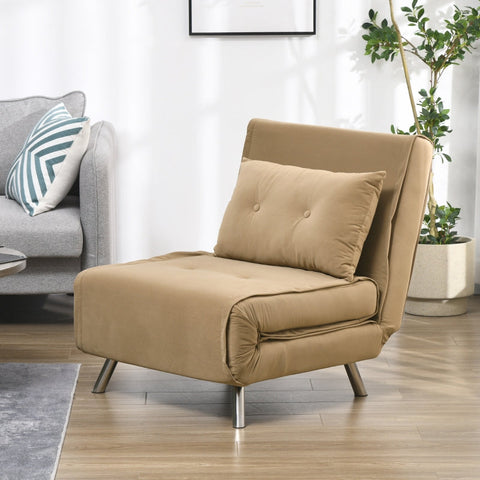 Rootz Reclining Chair - Lounge Chair - Single Bed - Adjustable Backrest - Velvet Fabric - 77cm x 88cm x 83cm