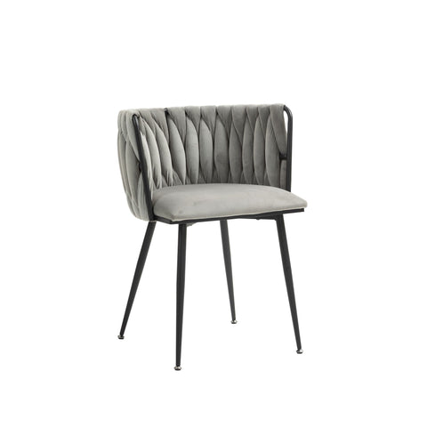 Rootz 2 Piece Set Velvet Dining Chairs - Luxury Cushioned Chairs - Handwoven Design - Elegant & Supportive - 57cm x 50cm x 72cm