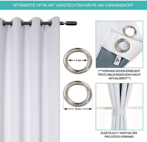 Rootz Black Curtain - Drapes - Window Covering - Energy-Saving & Sound-Dampening - 135cm x 225cm