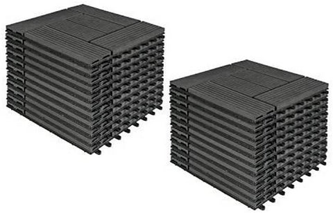 Rootz WPC Click Tiles - Outdoor Flooring - Deck Tiles - Durable, Easy Installation, Weather-Resistant - 30cm x 30cm x 1.8cm