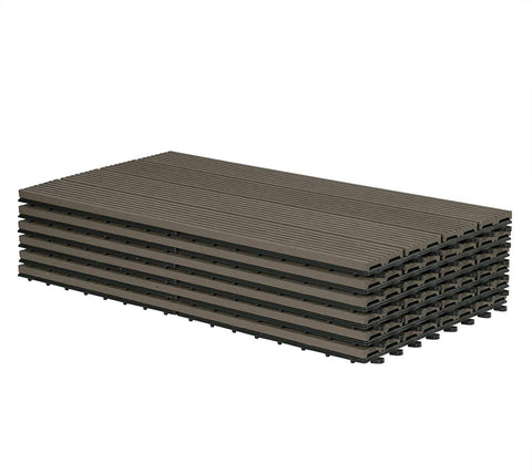 Rootz Premium WPC Terrace Tiles - Outdoor Flooring - Decking Tiles - Durable, Easy Installation, Low Maintenance - 30cm x 60cm