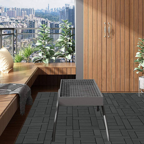 Rootz WPC Click Tiles - Outdoor Flooring - Deck Tiles - Durable, Easy Installation, Weather-Resistant - 30cm x 30cm x 1.8cm