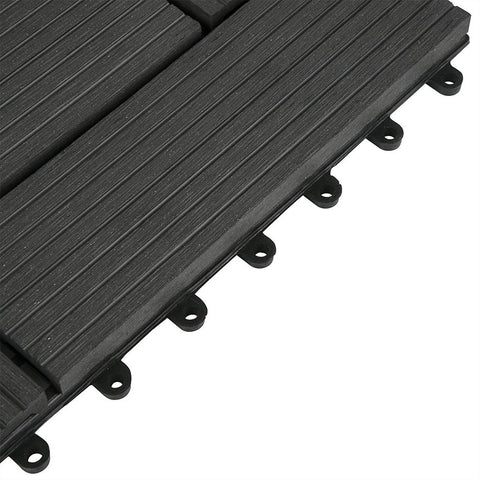 Rootz WPC Click Tiles - Outdoor Flooring - Deck Tiles - Durable, Easy Installation, Weather-Resistant - 30cm x 30cm x 1.8cm