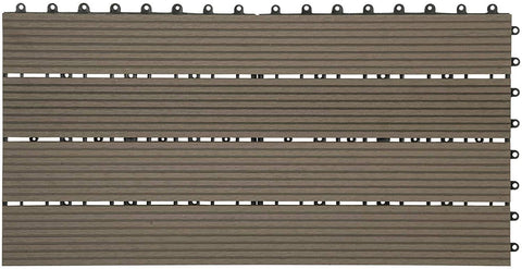 Rootz WPC Terrace Tiles - Decking Tiles - Outdoor Flooring - Durable, Easy Installation, UV-Resistant - 30cm x 60cm x 1.8cm