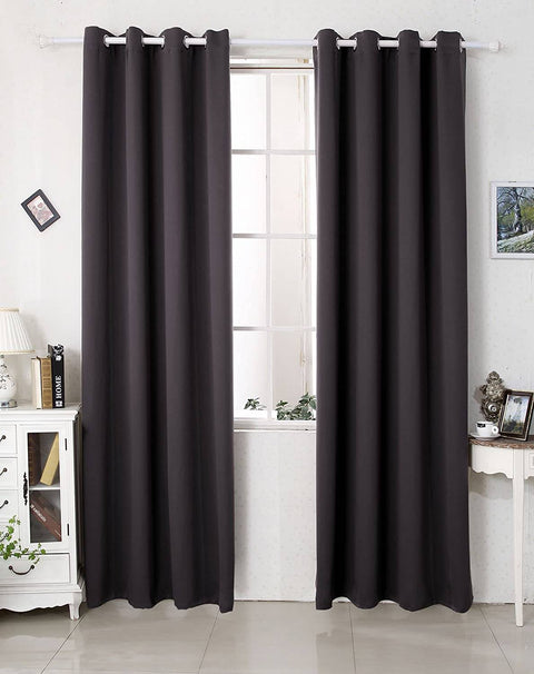 Rootz Thermal Eyelet Curtain - Blackout Curtain - Darkening Drape - Energy-Saving - 135x245 cm - Black