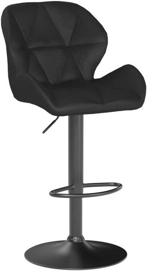 Rootz Bar Stool - Adjustable Counter Chair - Swivel Barstool - Comfortable Seating - Durable Velvet - Stylish Design - 94cm-116cm x 50cm x 40cm