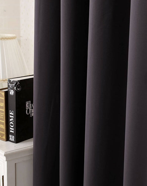 Rootz Eyelet Curtain - Blackout Curtain - Thermal Insulated Curtain - Energy-Saving - 135x175 cm - Black