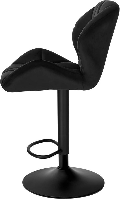 Rootz Bar Stool - Adjustable Counter Chair - Swivel Barstool - Comfortable Seating - Durable Velvet - Stylish Design - 94cm-116cm x 50cm x 40cm