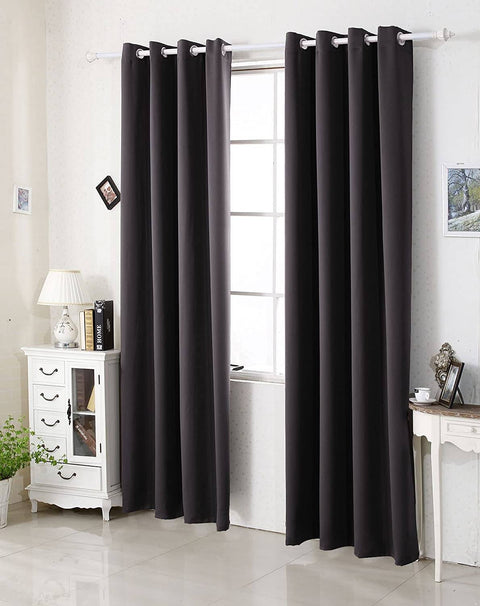 Rootz Eyelet Curtain - Blackout Curtain - Thermal Insulated Curtain - Energy-Saving - 135x175 cm - Black