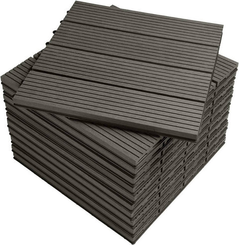 Rootz WPC Click Tiles - Outdoor Flooring - Interlocking Tiles - Durable, Easy Installation, Low Maintenance - 30cm x 30cm x 2cm