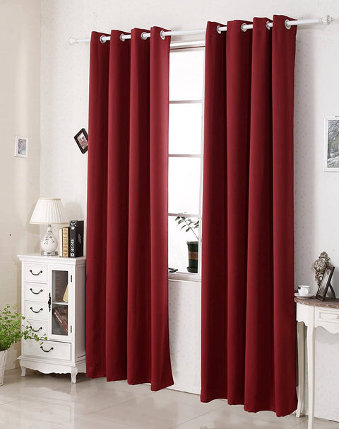 Rootz Red Curtain - Drapes - Window Covering - Energy-Saving - 135cm x 225cm - 100% Polyester, Noise Reduction, Thermal Insulation