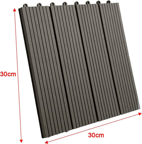 Rootz WPC Click Tiles - Outdoor Flooring - Interlocking Tiles - Durable, Easy Installation, Low Maintenance - 30cm x 30cm x 2cm