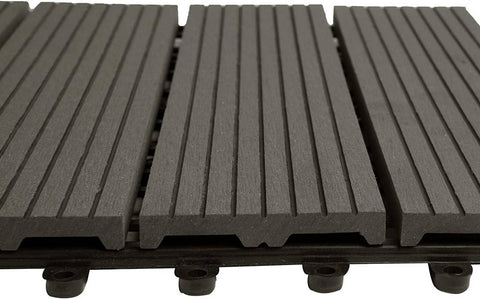Rootz WPC Click Tiles - Outdoor Flooring - Interlocking Tiles - Durable, Easy Installation, Low Maintenance - 30cm x 30cm x 2cm