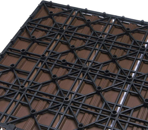 Rootz WPC Click Tiles - Interlocking Tiles - Decking Tiles - Durable, Easy Installation, Low Maintenance - 30cm x 30cm x 2cm