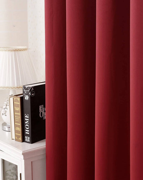 Rootz Red Curtain - Drapes - Window Covering - Energy-Saving - 135cm x 225cm - 100% Polyester, Noise Reduction, Thermal Insulation