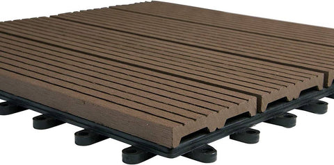 Rootz WPC Click Tiles - Interlocking Tiles - Decking Tiles - Durable, Easy Installation, Low Maintenance - 30cm x 30cm x 2cm