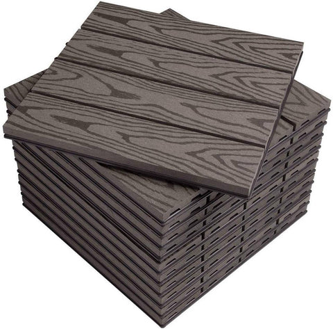 Rootz WPC Click Tiles - Outdoor Flooring - Deck Tiles - Durable, Easy Installation, Low Maintenance - 30cm x 30cm x 1.8cm