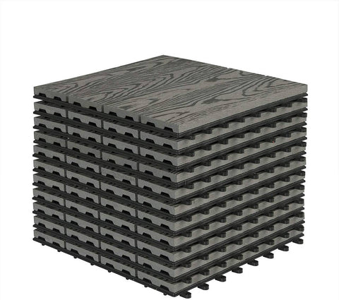 Rootz WPC terrastegels - buitenvloeren - terrastegels - duurzaam, eenvoudige installatie, weinig onderhoud - 30 cm x 30 cm x 1,8 cm