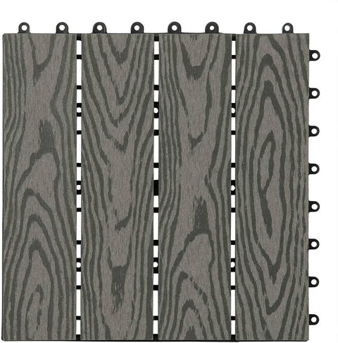 Rootz WPC Terrace Tiles - Outdoor Flooring - Decking Tiles - Durable, Easy Installation, Low Maintenance - 30cm x 30cm x 1.8cm
