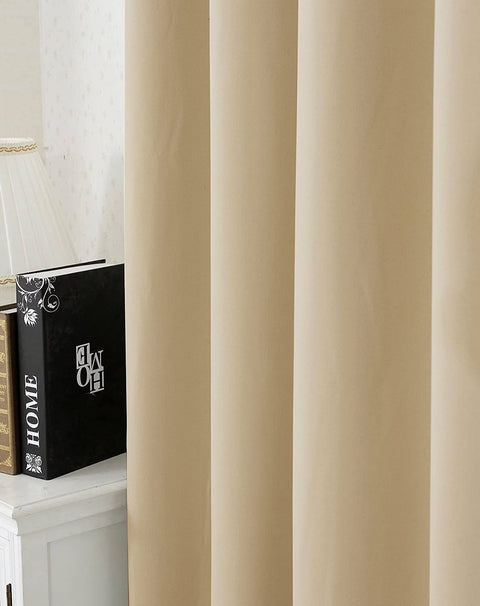 Rootz Eyelet Curtain - Thermal Drapes - Blackout Curtains - Energy-Saving - 135x245cm Brown