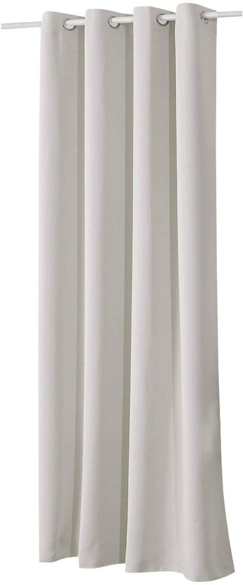 Rootz White Blackout Curtain - Room Darkening - Energy-Saving - 135x225 cm - Thermal Coated for Noise Reduction - 250g/m² Polyester Fabric