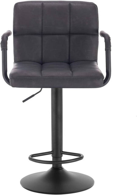 Rootz Bar Stool - Counter Stool - Adjustable Bar Chair - Durable Faux Leather - Ergonomic Design - Stylish Modern Look - Height 90cm-112cm, Seat 51cm x 37cm