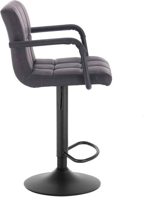 Rootz Bar Stool - Counter Stool - Adjustable Bar Chair - Durable Faux Leather - Ergonomic Design - Stylish Modern Look - Height 90cm-112cm, Seat 51cm x 37cm