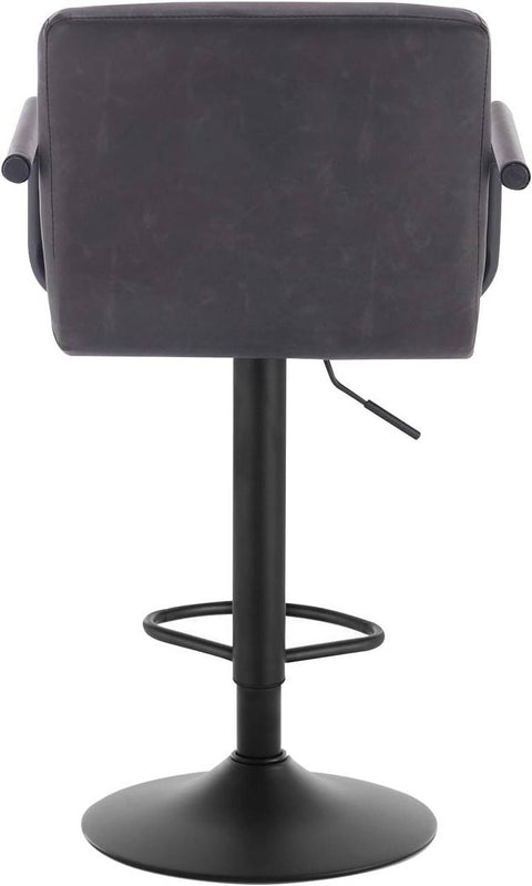 Rootz Bar Stool - Counter Stool - Adjustable Bar Chair - Durable Faux Leather - Ergonomic Design - Stylish Modern Look - Height 90cm-112cm, Seat 51cm x 37cm