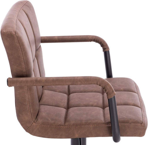 Rootz Bar Stool - Counter Stool - Adjustable Bar Chair - Durable Metal Frame - Ergonomic Design - Stylish Anthracite Dark Brown - 90-112cm x 51cm x 37cm