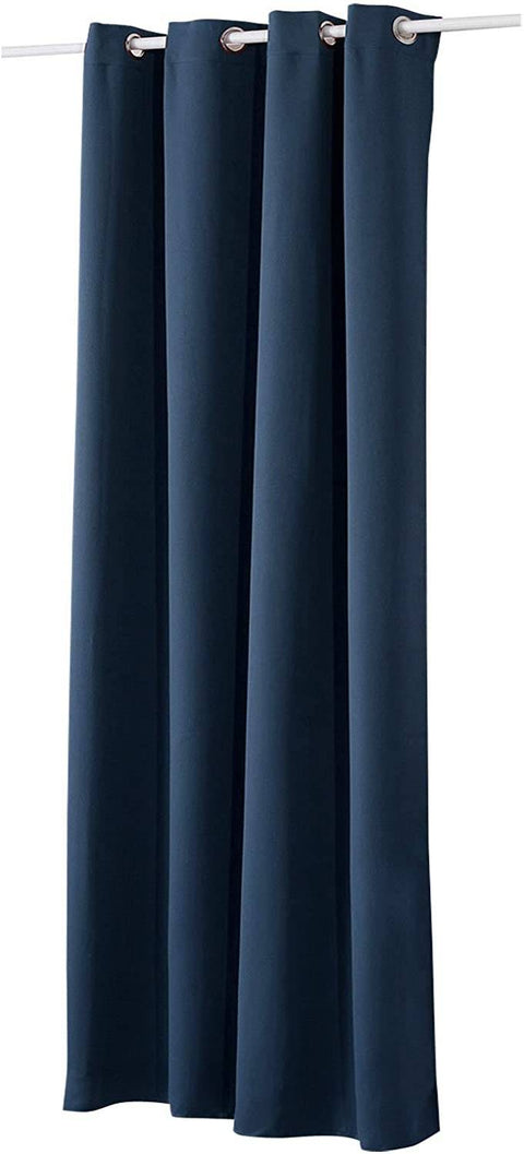 Rootz Blue Blackout Curtain - Thermal Drapery - Soundproof Blinds - Energy-Saving - 135x225 cm - 250g/m² - Eyelet Design
