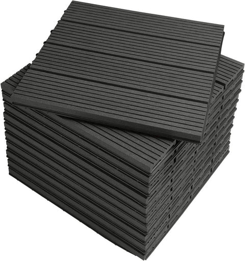 Rootz WPC Terrace Tiles - Outdoor Flooring - Decking Tiles - Durable, Easy Installation, Low Maintenance - 30cm x 30cm x 2cm
