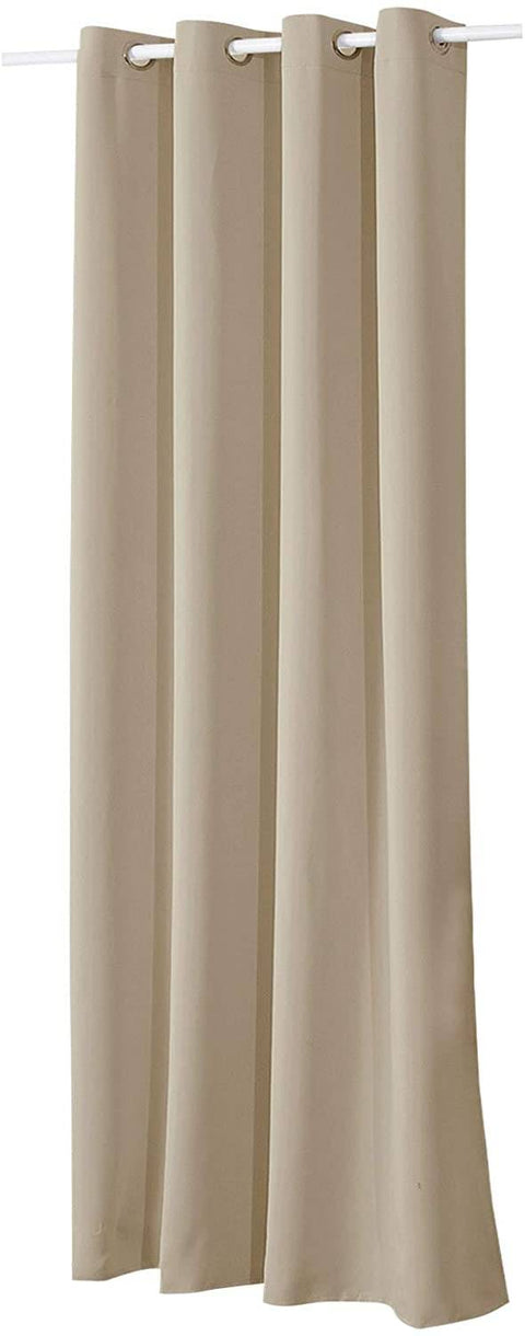 Rootz Eyelet Curtain - Room Darkening Drapes - Energy Efficient Curtains - Thermal Insulation - Brown Color 135x245cm