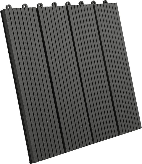 Rootz WPC Terrace Tiles - Outdoor Flooring - Decking Tiles - Durable, Easy Installation, Low Maintenance - 30cm x 30cm x 2cm