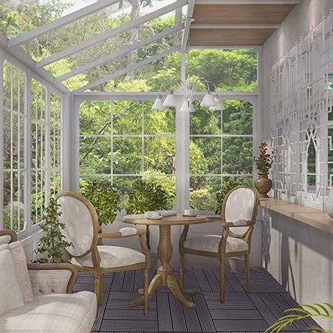 Rootz WPC Terrace Tiles - Outdoor Flooring - Decking Tiles - Durable, Easy Installation, Low Maintenance - 30cm x 30cm x 2cm