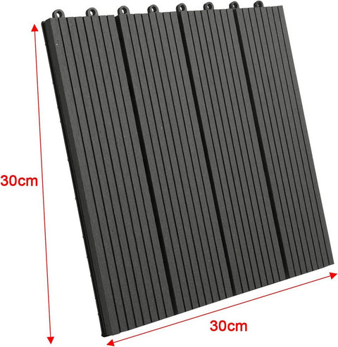 Rootz WPC Terrace Tiles - Outdoor Flooring - Decking Tiles - Durable, Easy Installation, Low Maintenance - 30cm x 30cm x 2cm