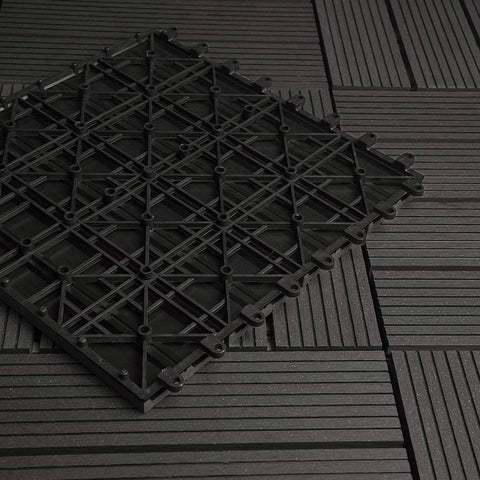 Rootz WPC Terrace Tiles - Outdoor Flooring - Decking Tiles - Durable, Easy Installation, Low Maintenance - 30cm x 30cm x 2cm