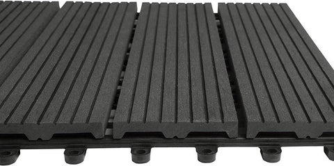 Rootz WPC Terrace Tiles - Outdoor Flooring - Decking Tiles - Durable, Easy Installation, Low Maintenance - 30cm x 30cm x 2cm