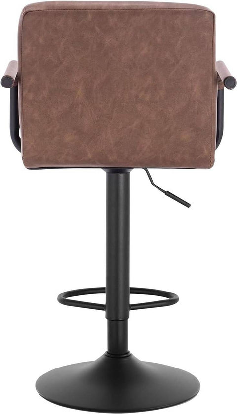 Rootz Barkruk - Tegenkruk - Verstelbare barstoel - Kunstleer - Metalen frame - Ergonomisch ontwerp - Duurzaam - Stijlvol - 51 cm x 37 cm zitting, 90 cm - 112 cm hoogte