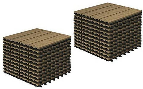 Rootz WPC Balcony Tiles - Wood Look Decking - Terrace Tiles - Durable, Slip-Resistant, Easy to Install - 30cm x 30cm per Tile
