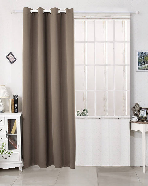 Rootz Brown lackout Curtain - Room Darkening Drape - Thermal Insulating Drapery - Energy-Saving - 135cm x 225cm