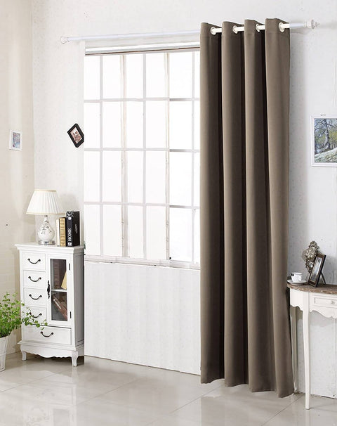 Rootz Brown lackout Curtain - Room Darkening Drape - Thermal Insulating Drapery - Energy-Saving - 135cm x 225cm