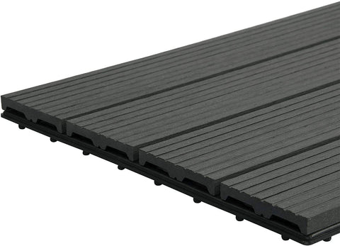 Rootz Premium WPC Terrace Tiles - Outdoor Decking - Patio Tiles - Durable & UV Resistant - Easy Click Installation - Versatile Design - 30cm x 60cm per Tile