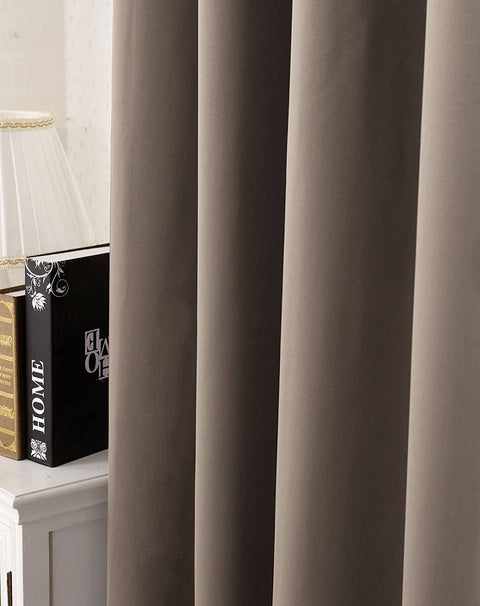 Rootz Brown lackout Curtain - Room Darkening Drape - Thermal Insulating Drapery - Energy-Saving - 135cm x 225cm