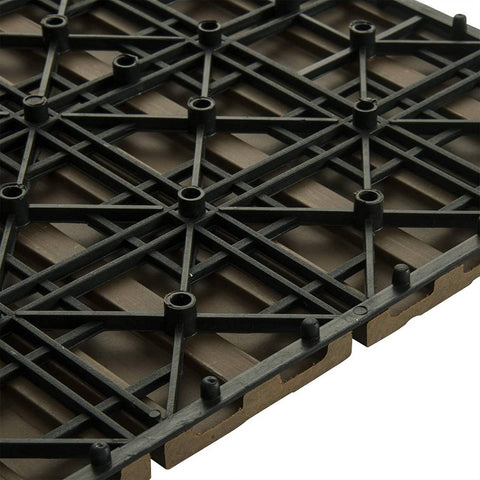 Rootz WPC balkontegels - terrasplanken met houtlook - terrastegels - duurzaam, antislip, eenvoudig te installeren - 30 cm x 30 cm per tegel