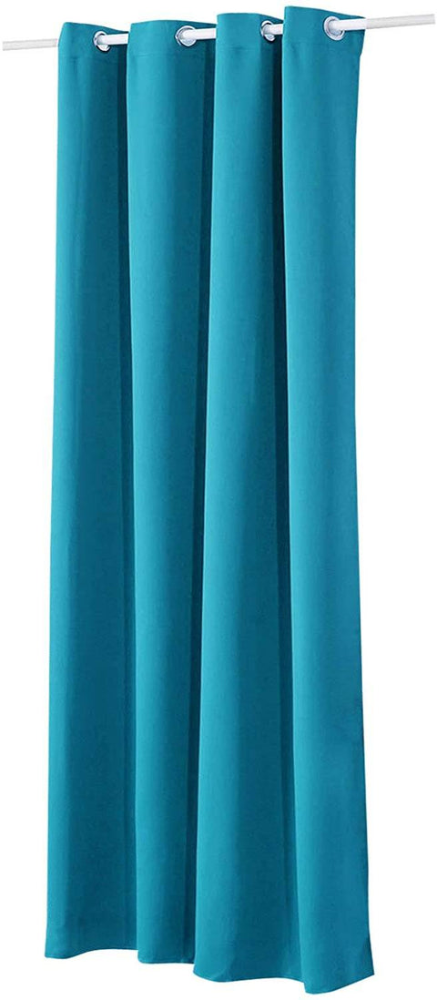 Rootz Blue Eyelet Curtain - Thermal Drapes - Room Darkening - Energy-Saving - 135x175 cm