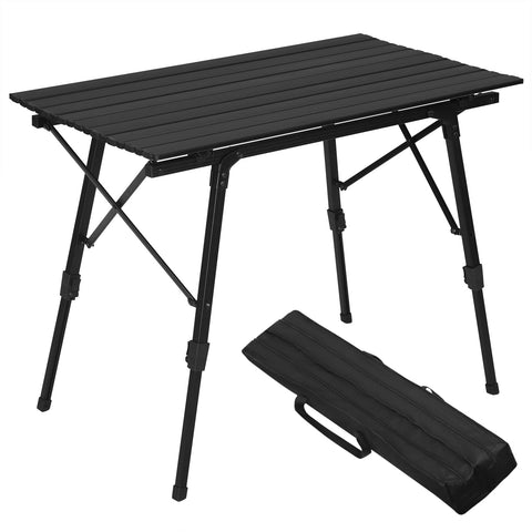 Rootz Ultimate Camping Table - Outdoor Table - Portable Desk - Weatherproof, Adjustable Height, Lightweight - 52.2cm x (45cm - 72cm) x 90cm