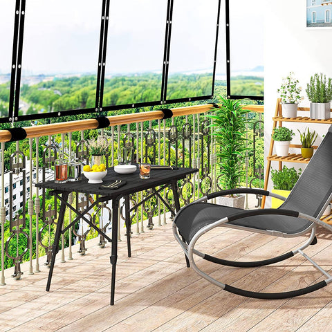 Rootz Ultimate Camping Table - Outdoor Table - Portable Desk - Weatherproof, Adjustable Height, Lightweight - 52.2cm x (45cm - 72cm) x 90cm