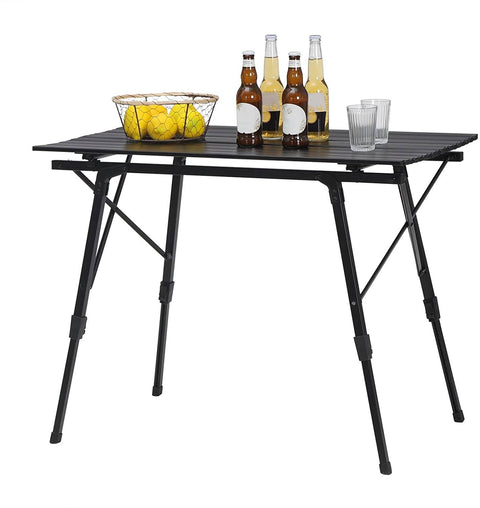 Rootz Ultimate Camping Table - Outdoor Table - Portable Desk - Weatherproof, Adjustable Height, Lightweight - 52.2cm x (45cm - 72cm) x 90cm
